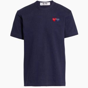 Comme des Garçons PLAY  Embroidered Heart Patch Tee Size Medium